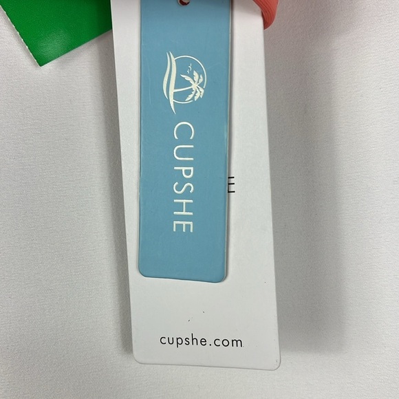 NWT Cupshe bikini top color block navy/coral/salmon colors Sz S - Picture 6 of 10